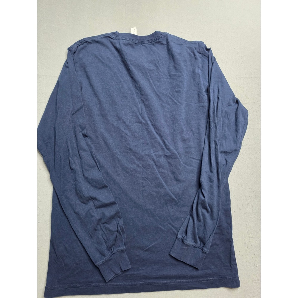 Bella+Canvas Airlume Jersey Shirt Mens Medium Blue Crew Neck Long Sleeve Outdoor - Picture 2 of 7